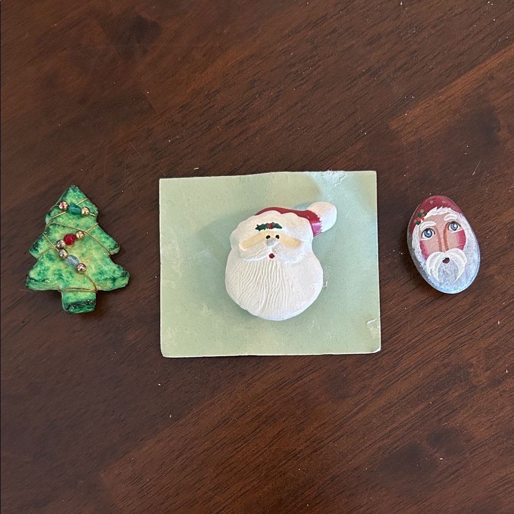 Festive Santas and Tree Holiday Pin Set